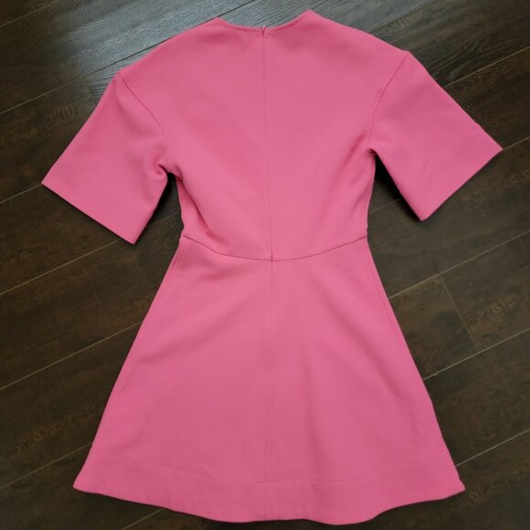 NEW GANNI Pink Mini Dress Womens XS Luxury Designer Soft Girl Sophisticated - Picture 3 of 9